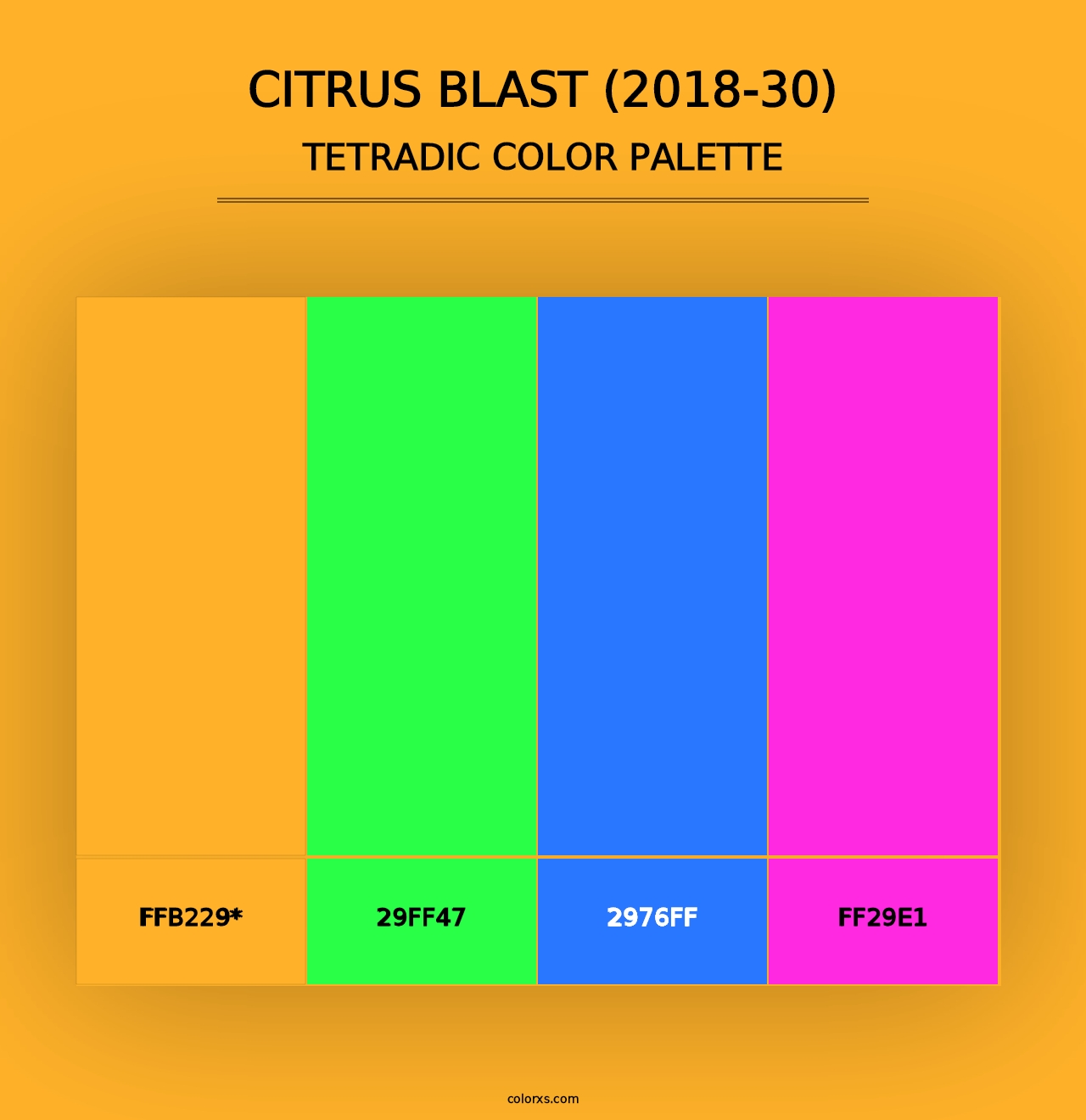 Citrus Blast (2018-30) - Tetradic Color Palette