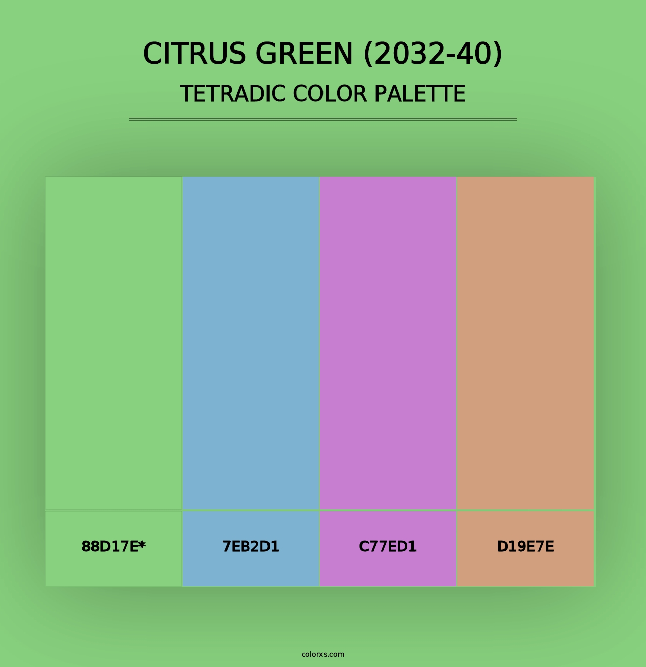 Citrus Green (2032-40) - Tetradic Color Palette