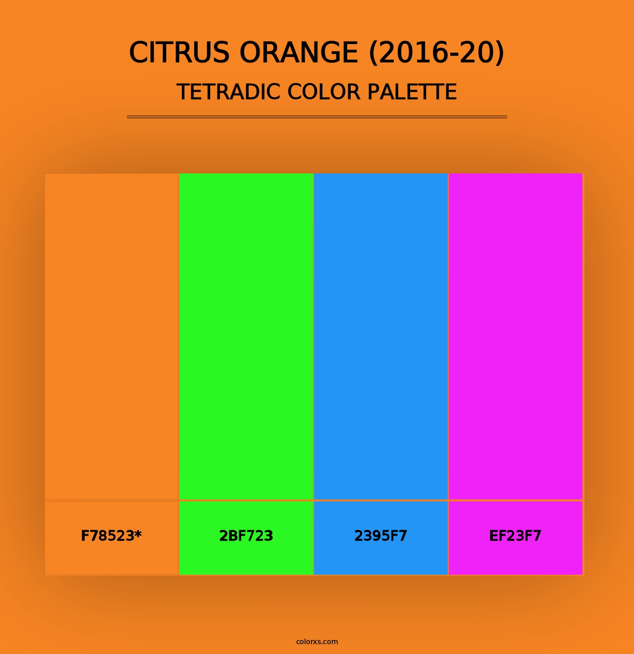 Citrus Orange (2016-20) - Tetradic Color Palette