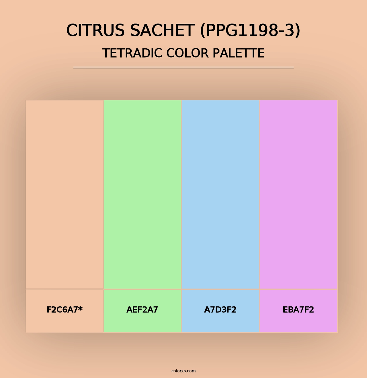 Citrus Sachet (PPG1198-3) - Tetradic Color Palette