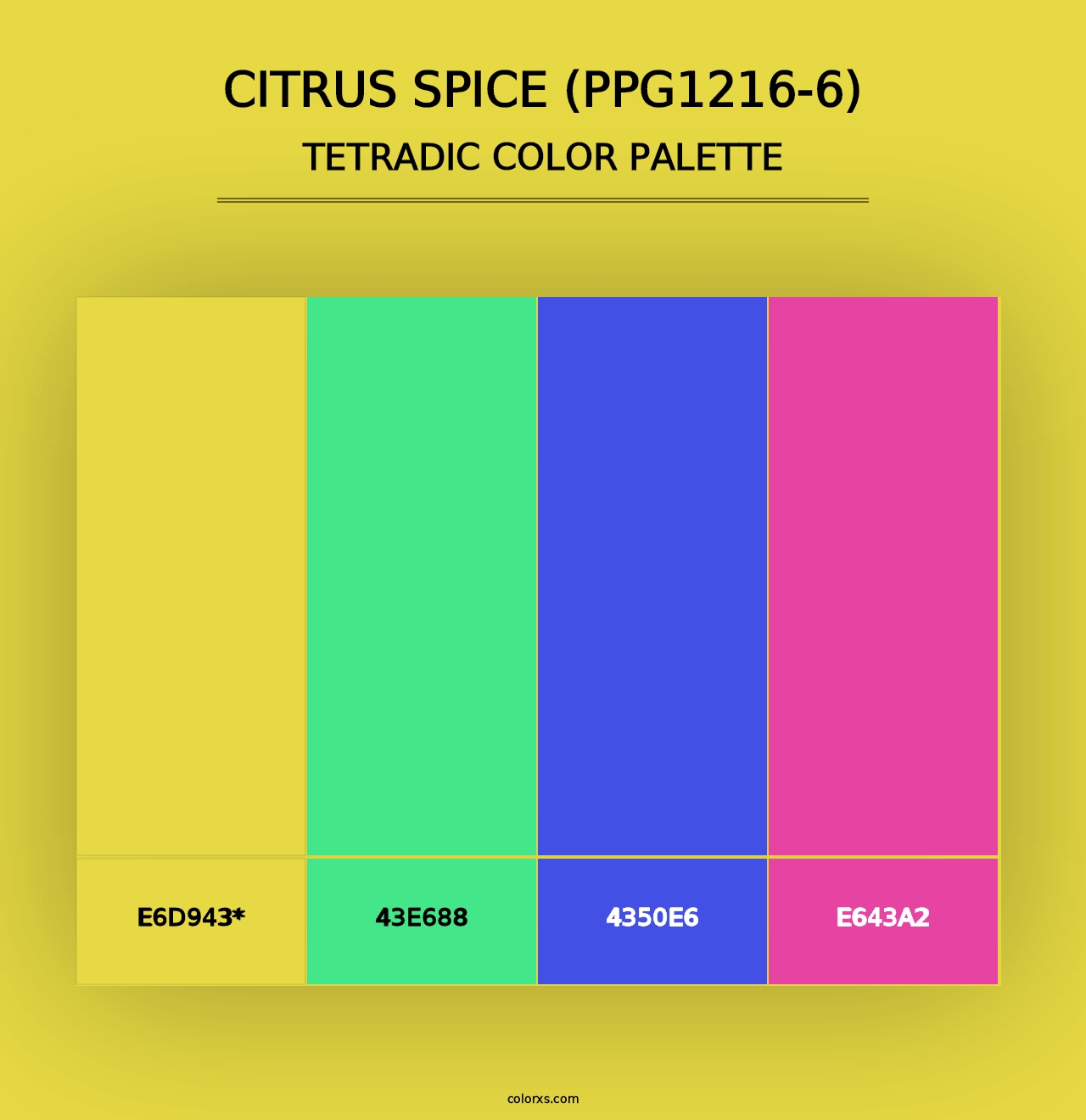 Citrus Spice (PPG1216-6) - Tetradic Color Palette