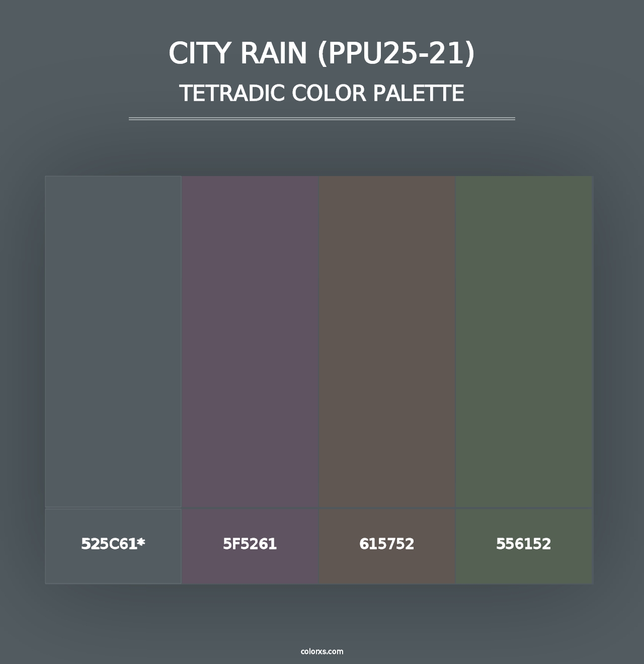 City Rain (PPU25-21) - Tetradic Color Palette