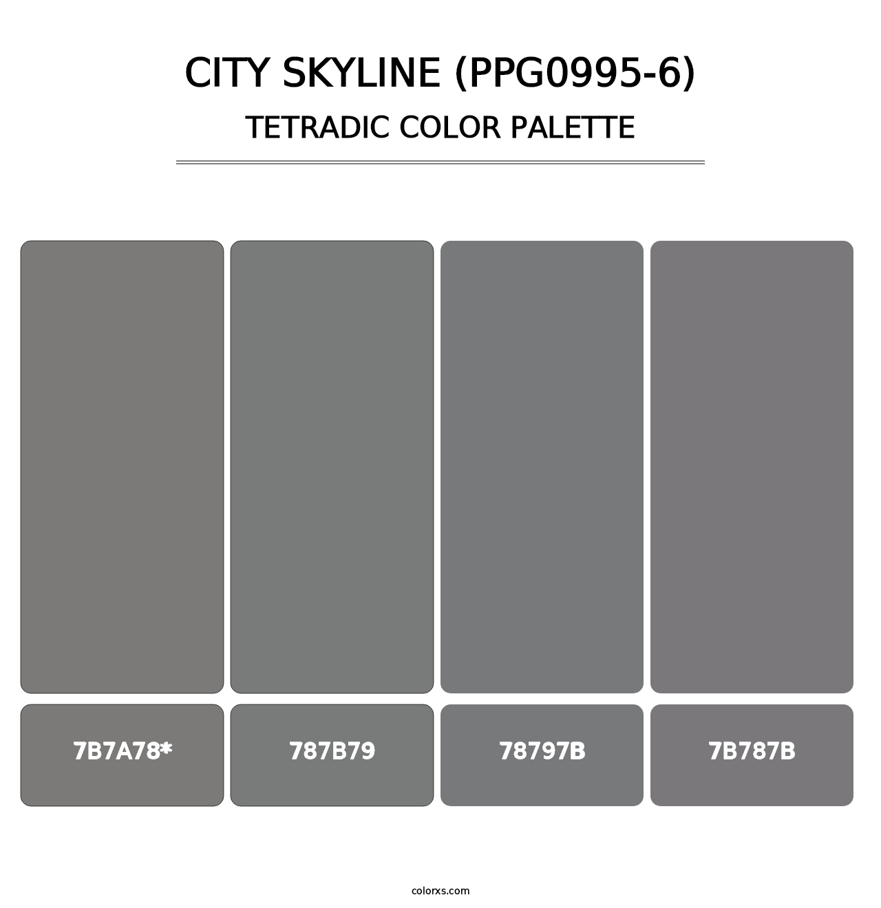 City Skyline (PPG0995-6) - Tetradic Color Palette