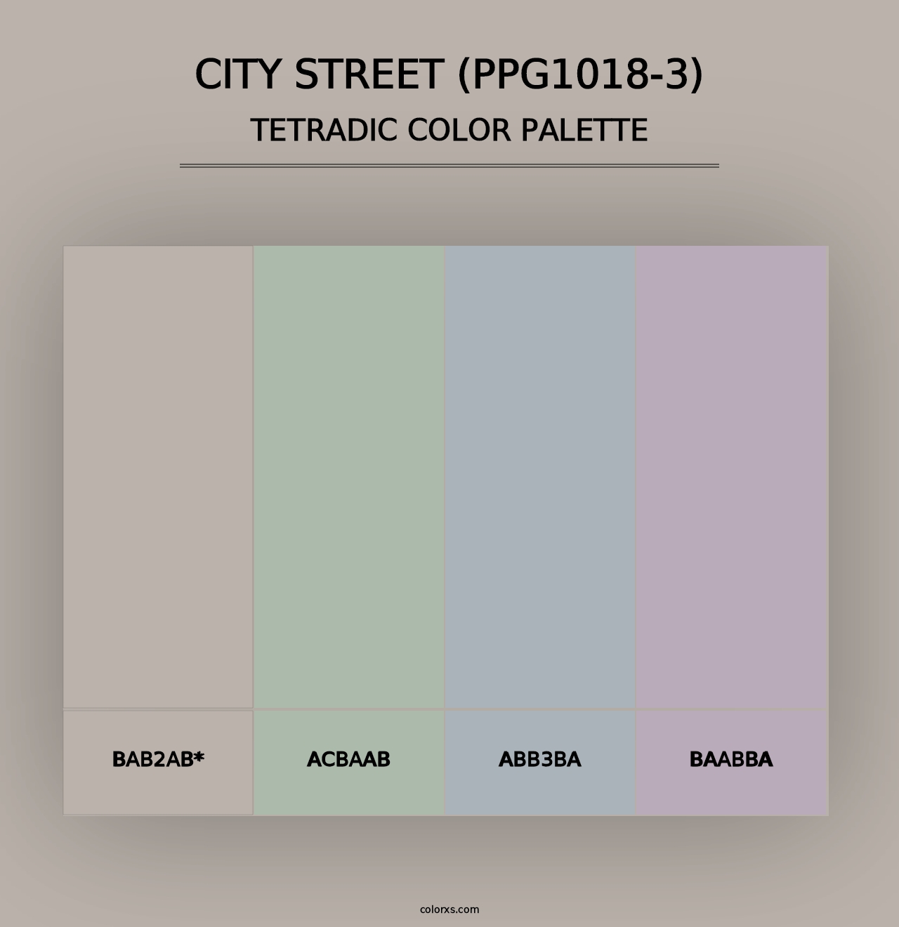 City Street (PPG1018-3) - Tetradic Color Palette