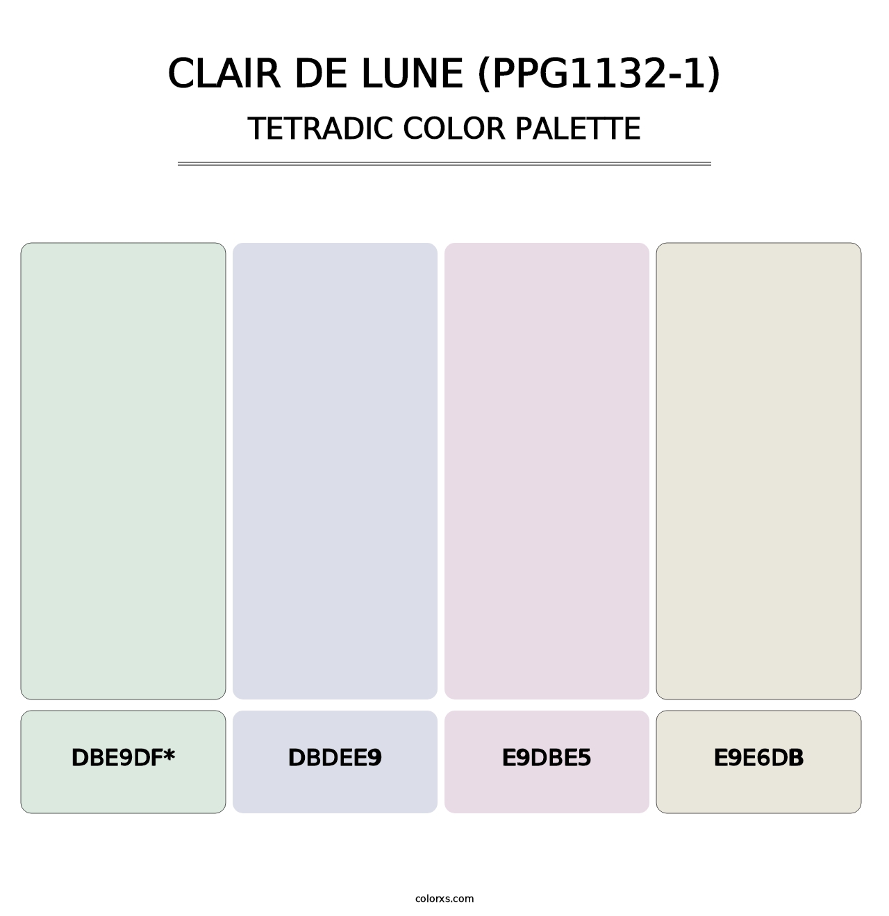 Clair De Lune (PPG1132-1) - Tetradic Color Palette