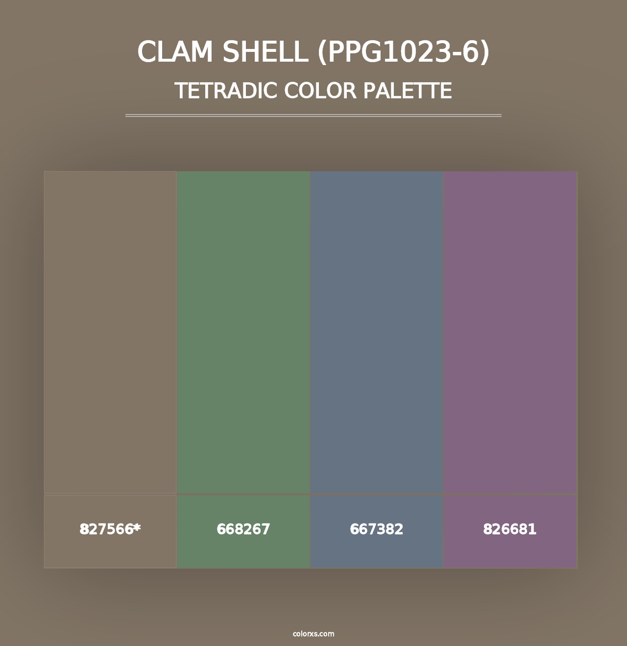 Clam Shell (PPG1023-6) - Tetradic Color Palette