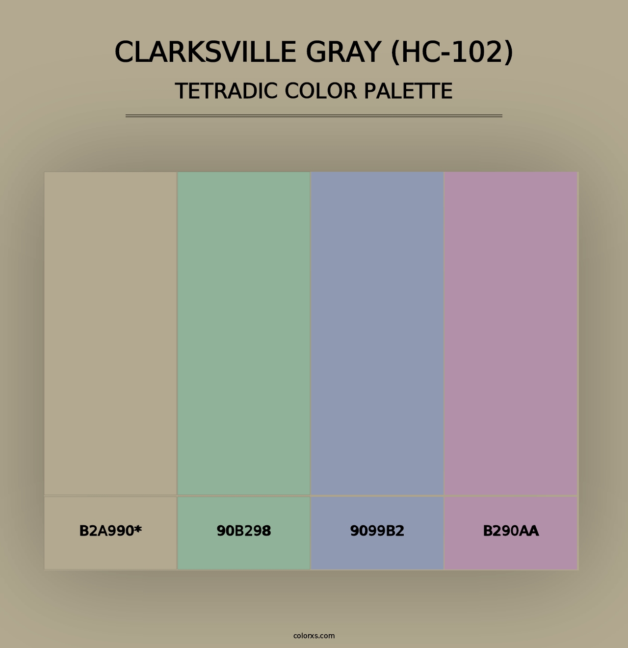 Clarksville Gray (HC-102) - Tetradic Color Palette