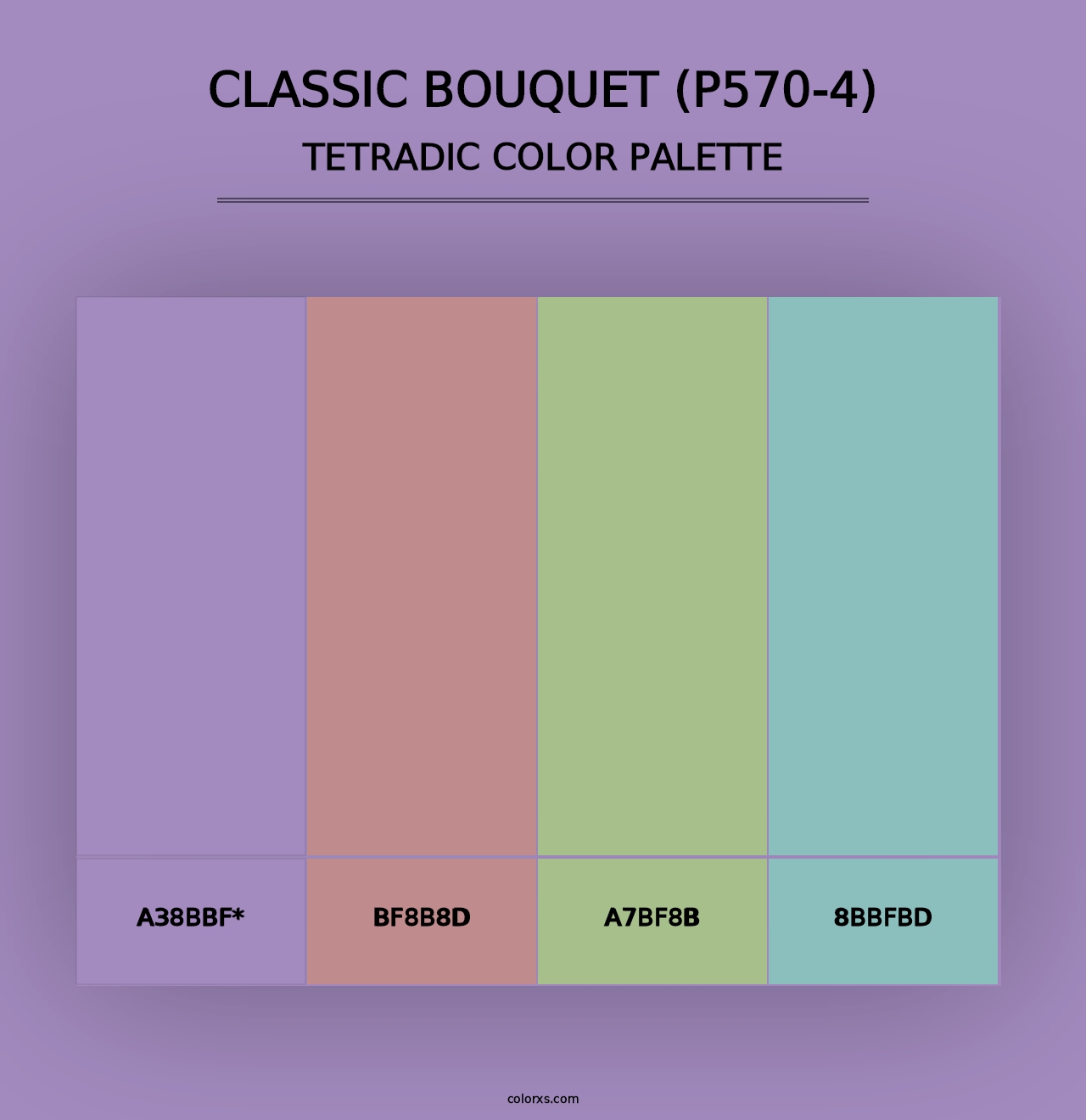 Classic Bouquet (P570-4) - Tetradic Color Palette