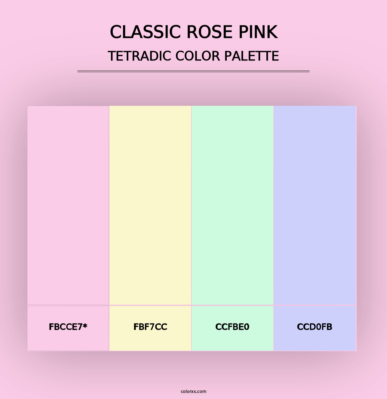 Classic Rose Pink - Tetradic Color Palette