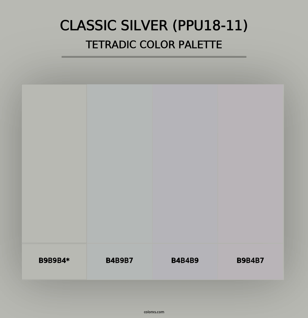 Classic Silver (PPU18-11) - Tetradic Color Palette