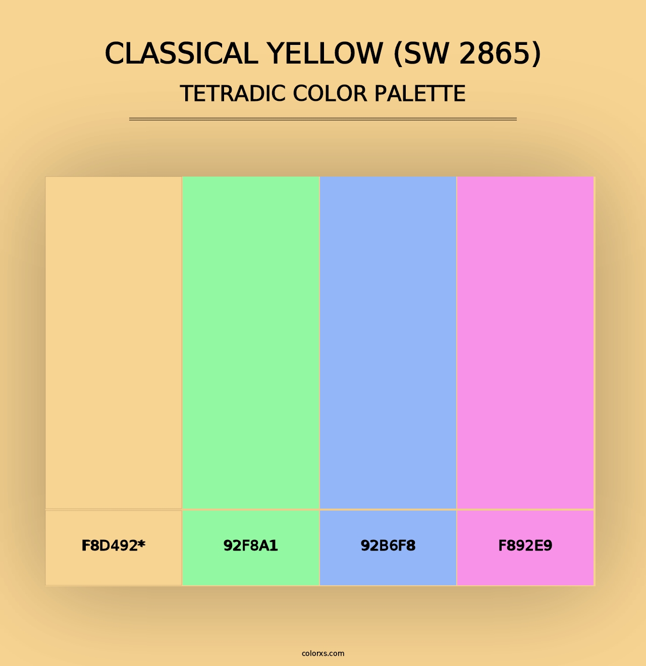 Classical Yellow (SW 2865) - Tetradic Color Palette