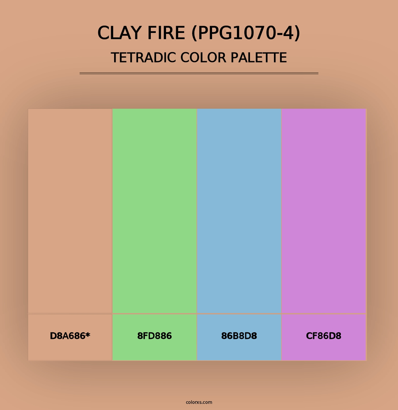 Clay Fire (PPG1070-4) - Tetradic Color Palette