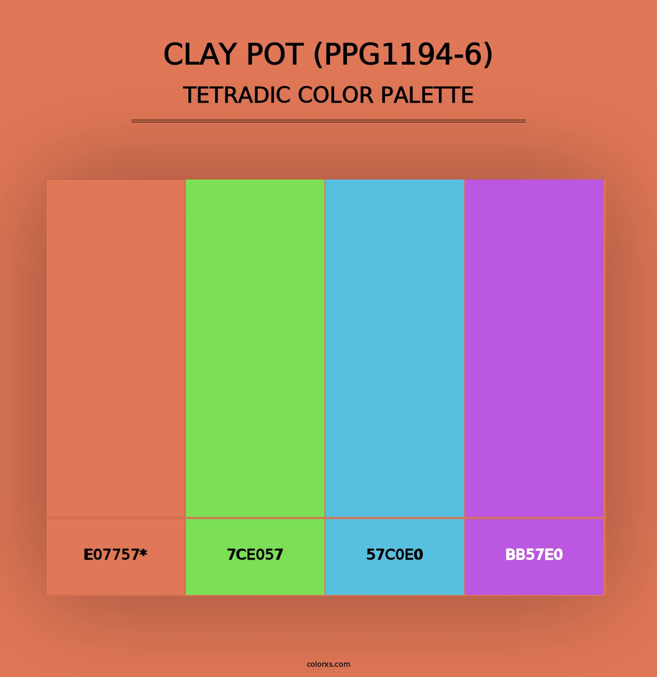 Clay Pot (PPG1194-6) - Tetradic Color Palette