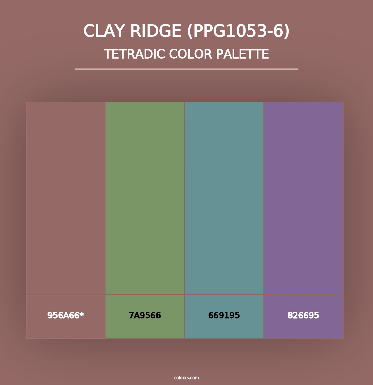 Clay Ridge (PPG1053-6) - Tetradic Color Palette