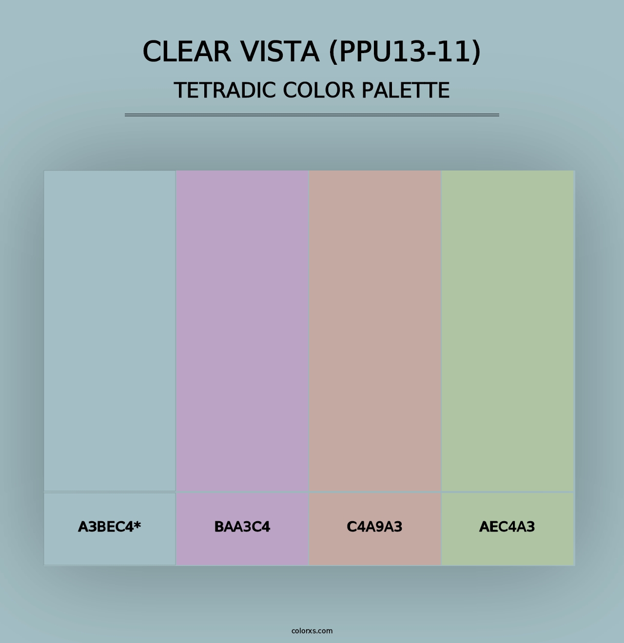 Clear Vista (PPU13-11) - Tetradic Color Palette