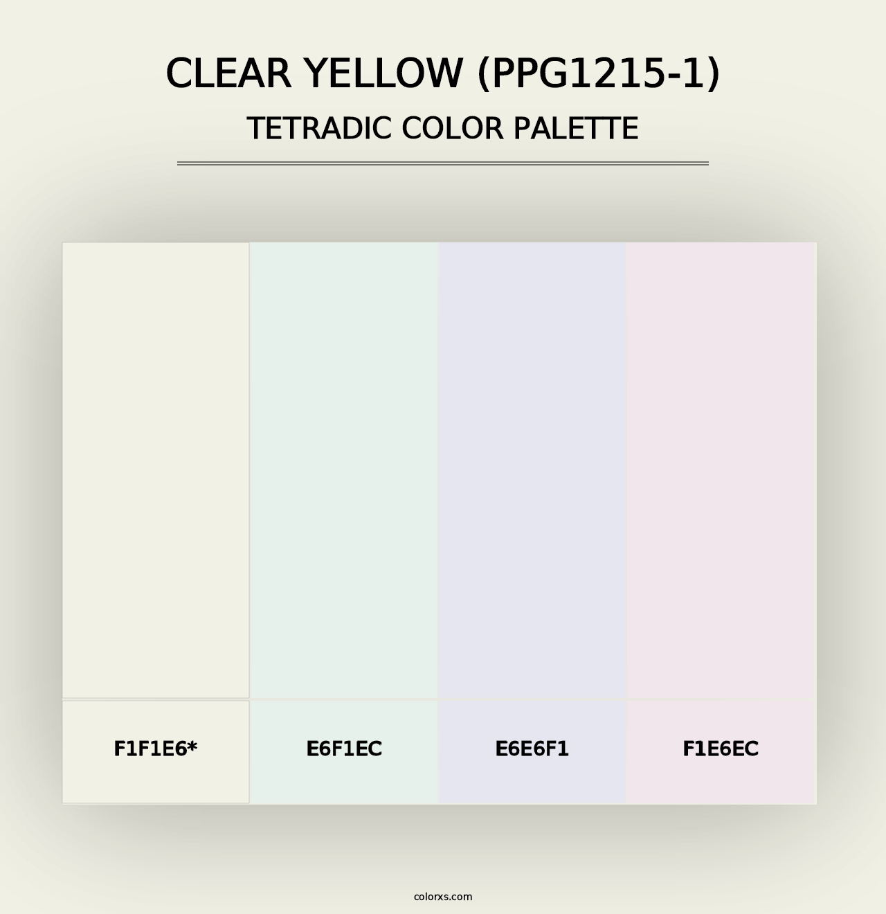 Clear Yellow (PPG1215-1) - Tetradic Color Palette