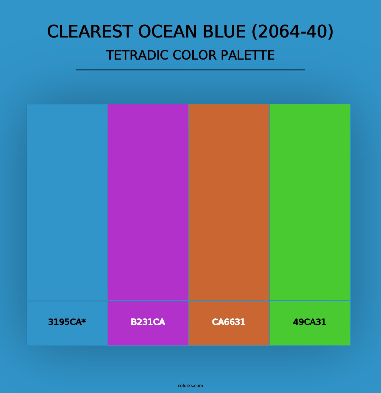 Clearest Ocean Blue (2064-40) - Tetradic Color Palette