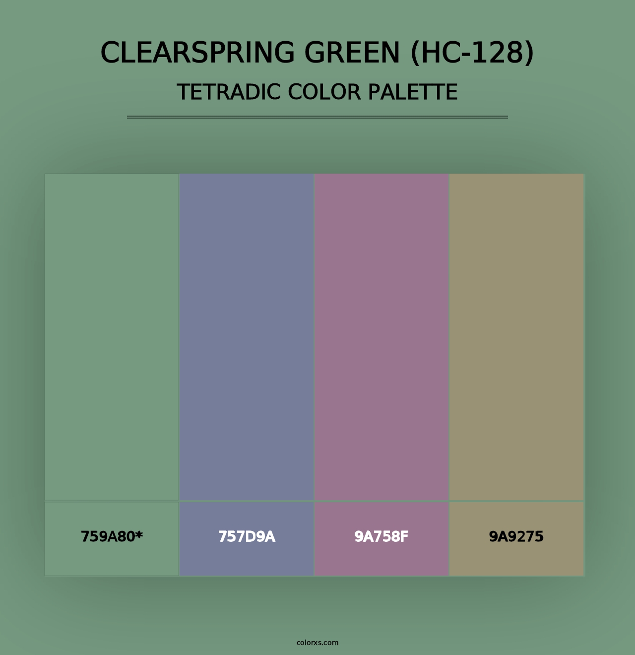 Clearspring Green (HC-128) - Tetradic Color Palette