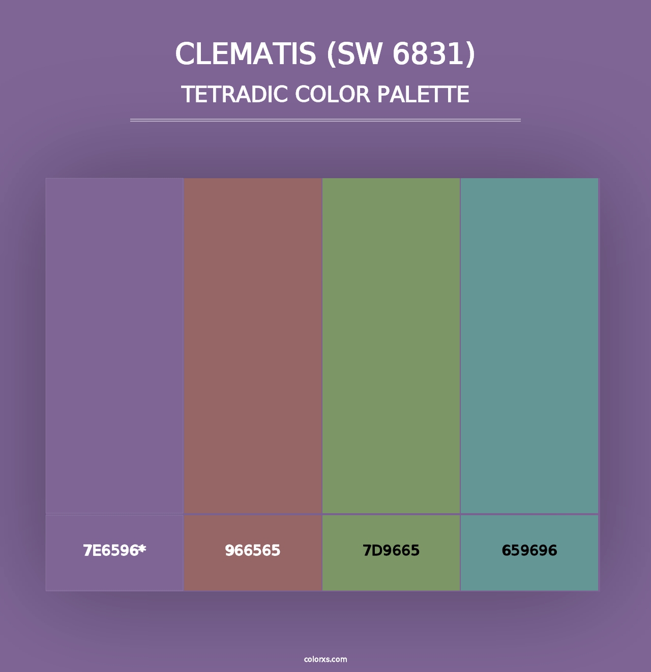 Clematis (SW 6831) - Tetradic Color Palette