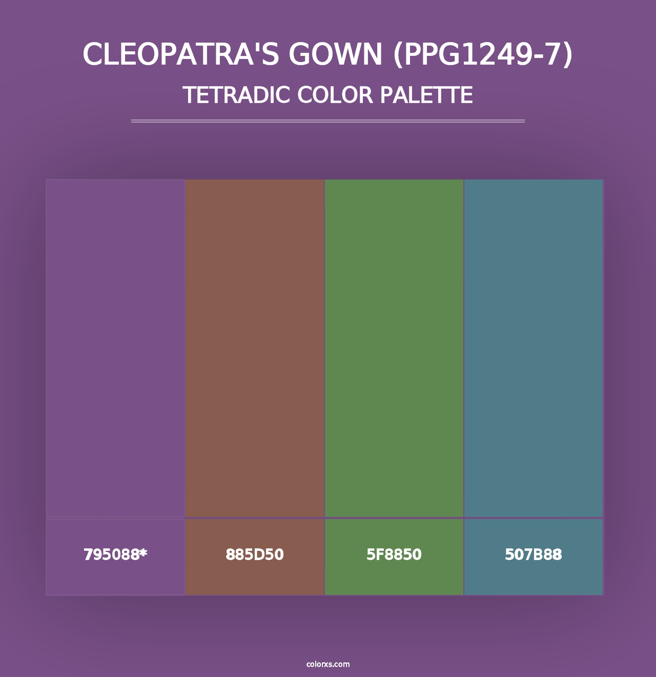 Cleopatra's Gown (PPG1249-7) - Tetradic Color Palette