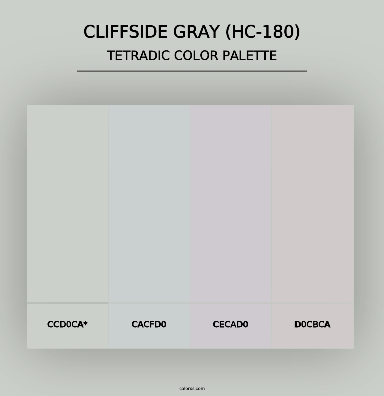 Cliffside Gray (HC-180) - Tetradic Color Palette