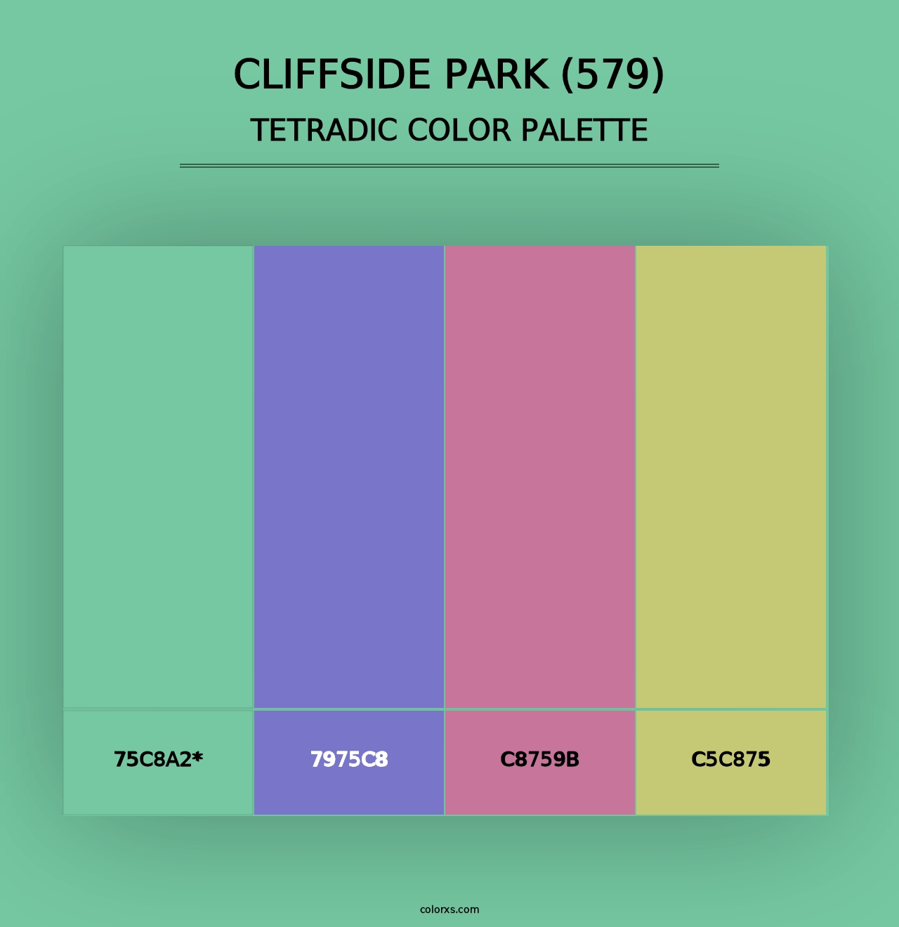 Cliffside Park (579) - Tetradic Color Palette