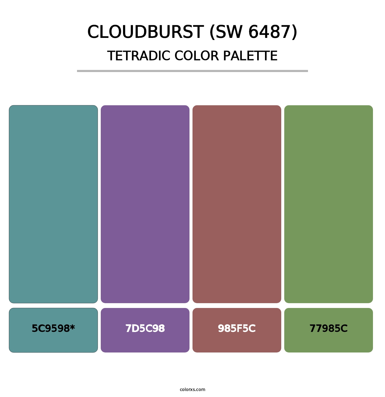 Cloudburst (SW 6487) - Tetradic Color Palette