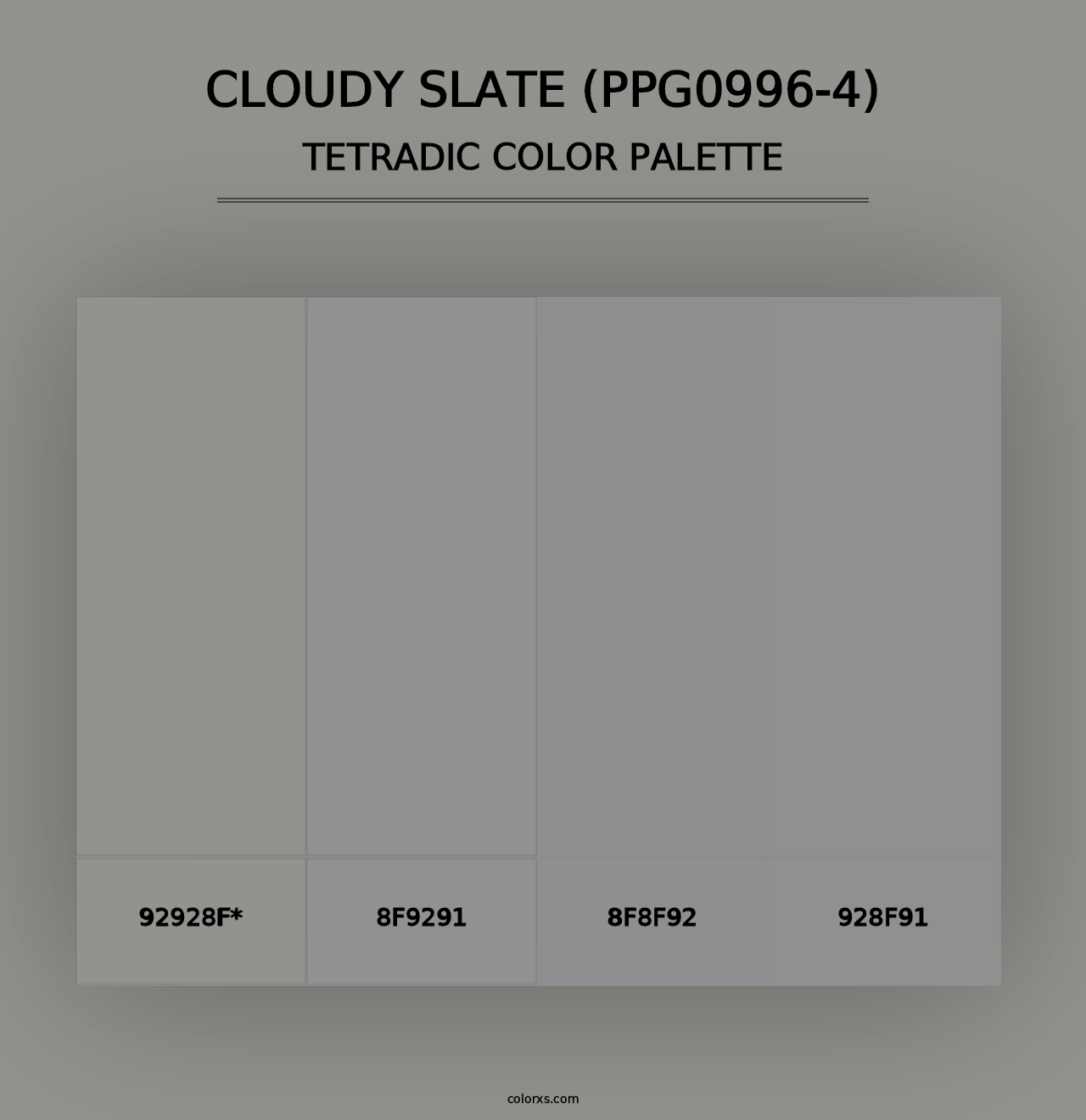 Cloudy Slate (PPG0996-4) - Tetradic Color Palette