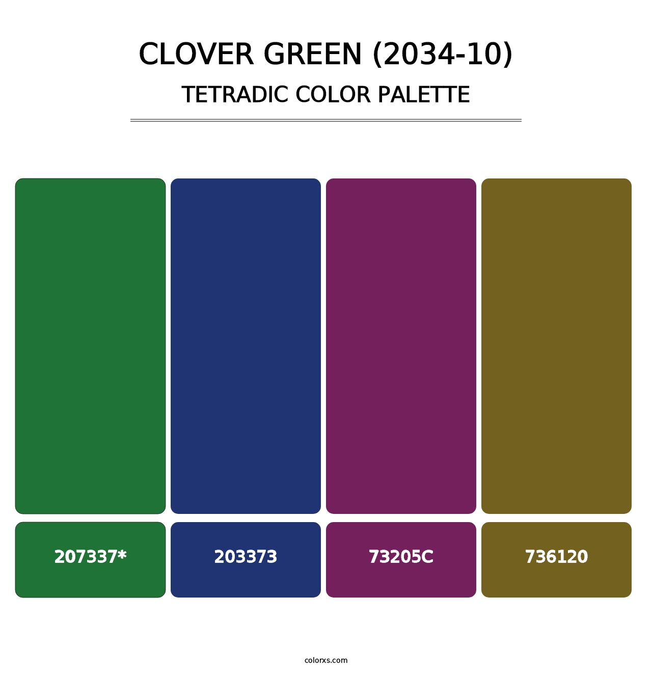 Clover Green (2034-10) - Tetradic Color Palette