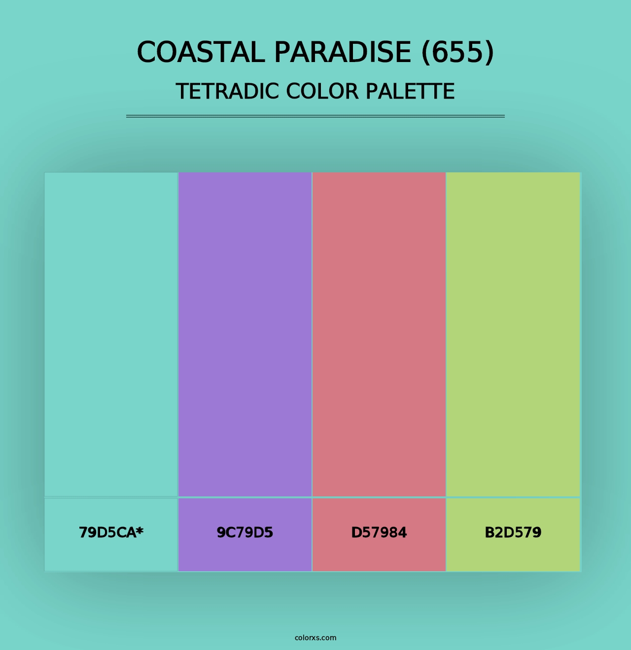 Coastal Paradise (655) - Tetradic Color Palette