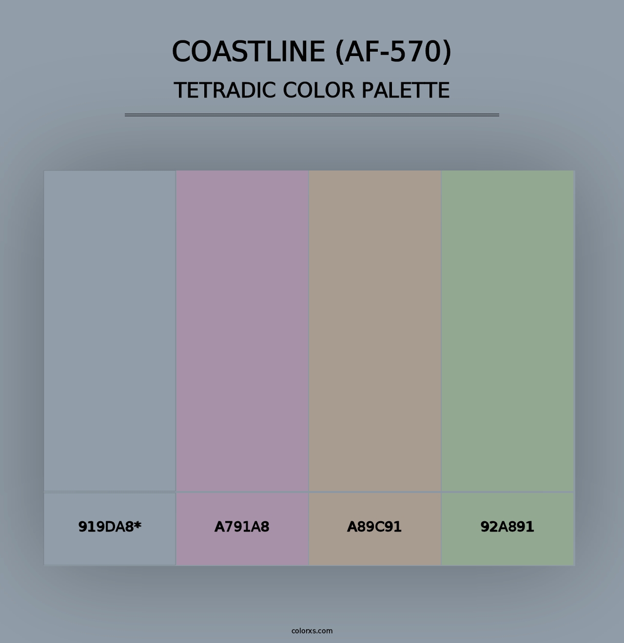 Coastline (AF-570) - Tetradic Color Palette