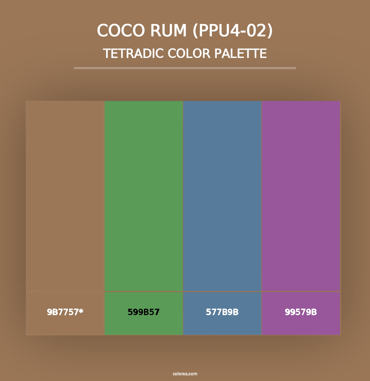 Coco Rum (PPU4-02) - Tetradic Color Palette