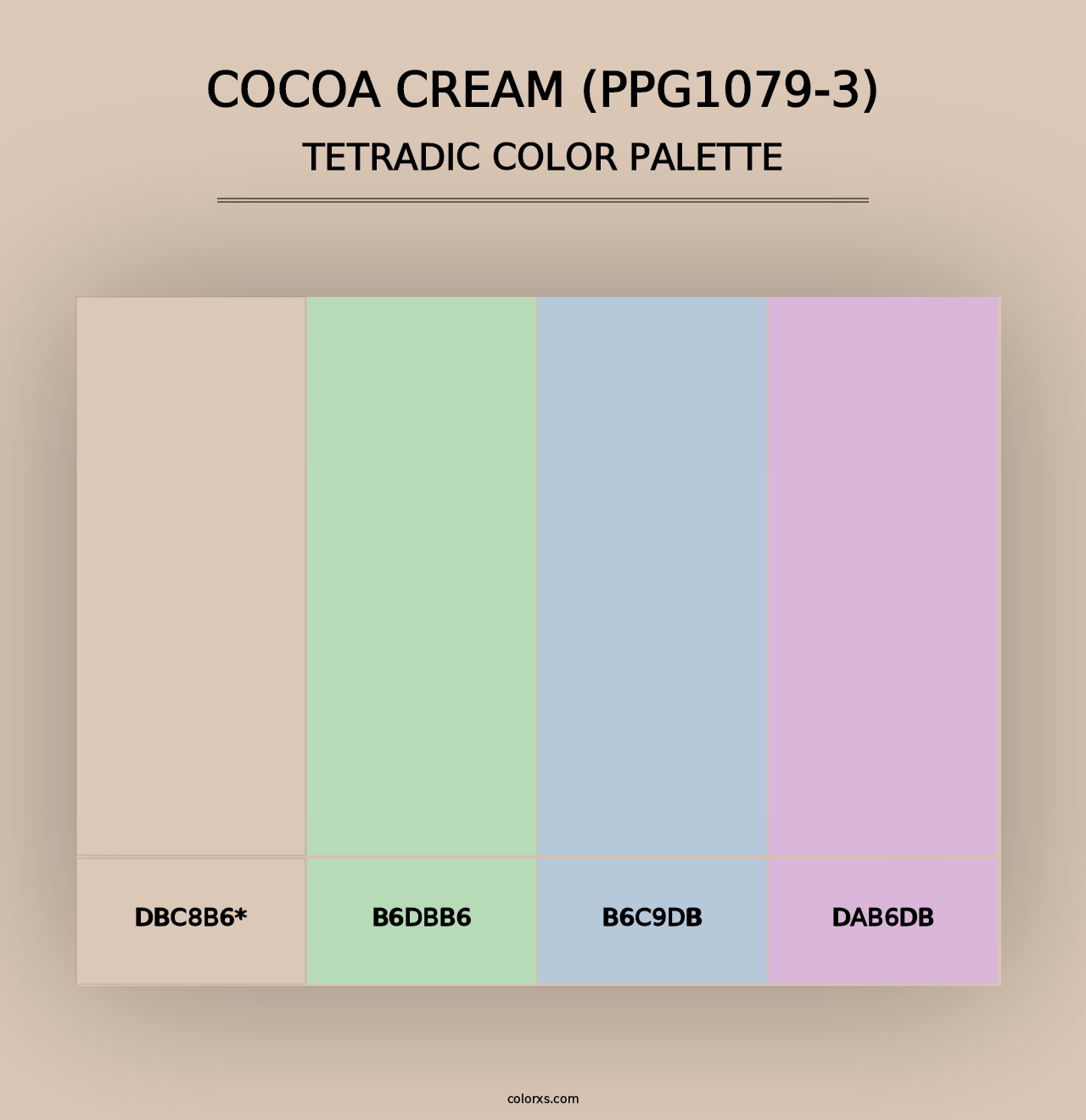 Cocoa Cream (PPG1079-3) - Tetradic Color Palette