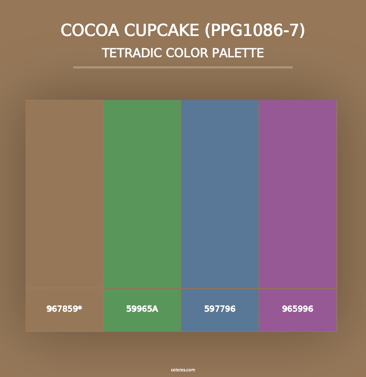 Cocoa Cupcake (PPG1086-7) - Tetradic Color Palette