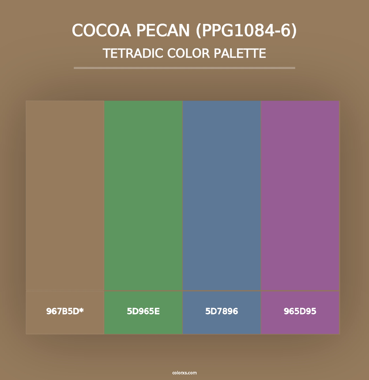 Cocoa Pecan (PPG1084-6) - Tetradic Color Palette