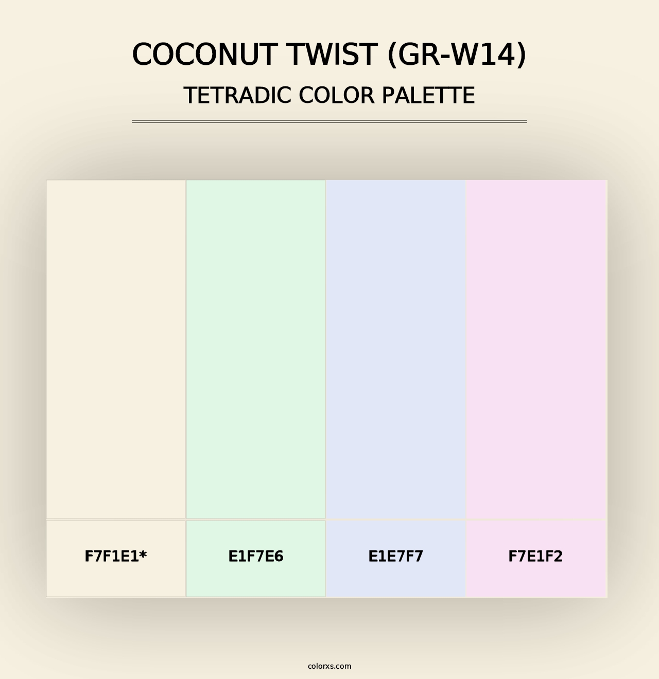 Coconut Twist (GR-W14) - Tetradic Color Palette