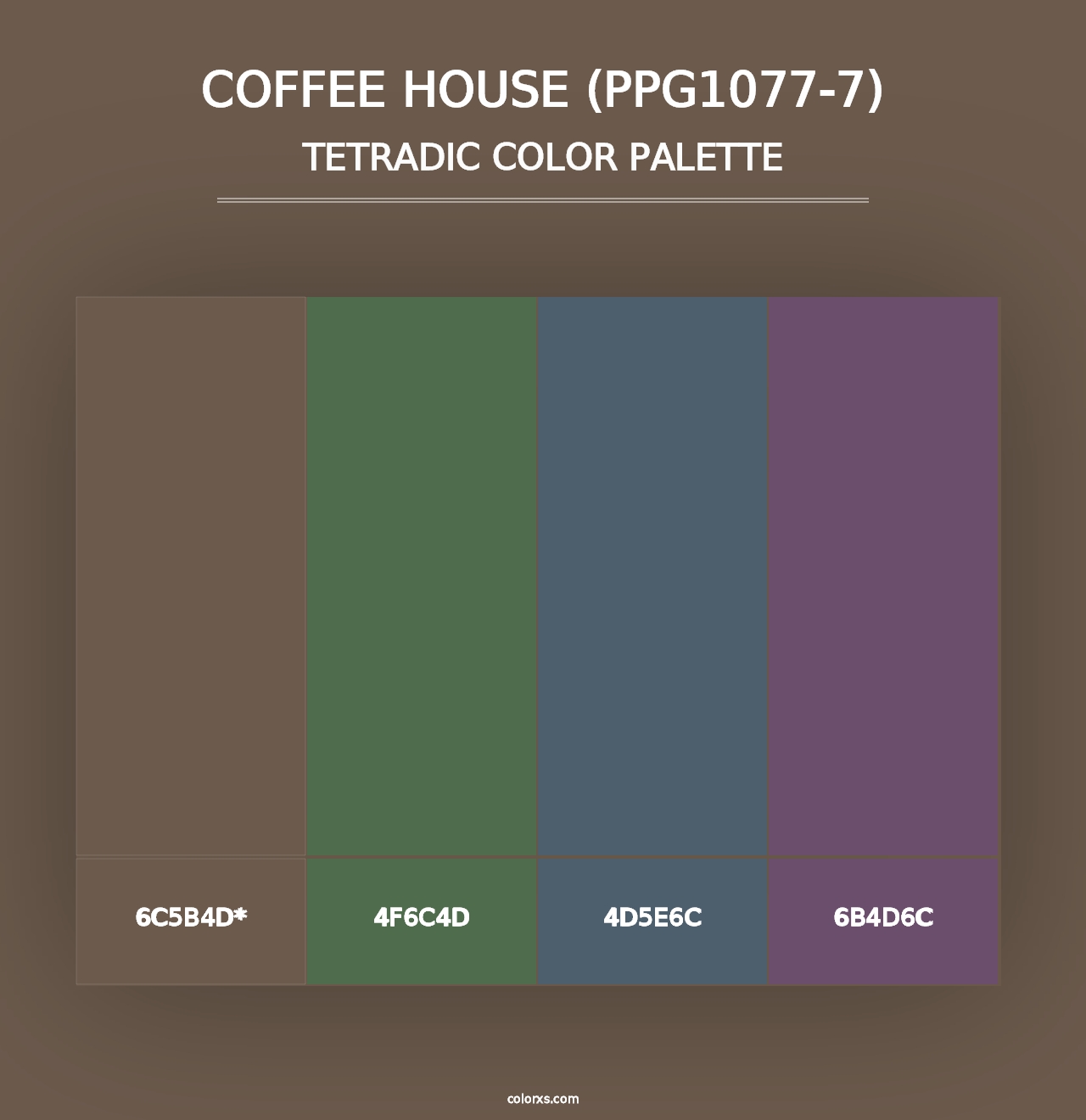 Coffee House (PPG1077-7) - Tetradic Color Palette