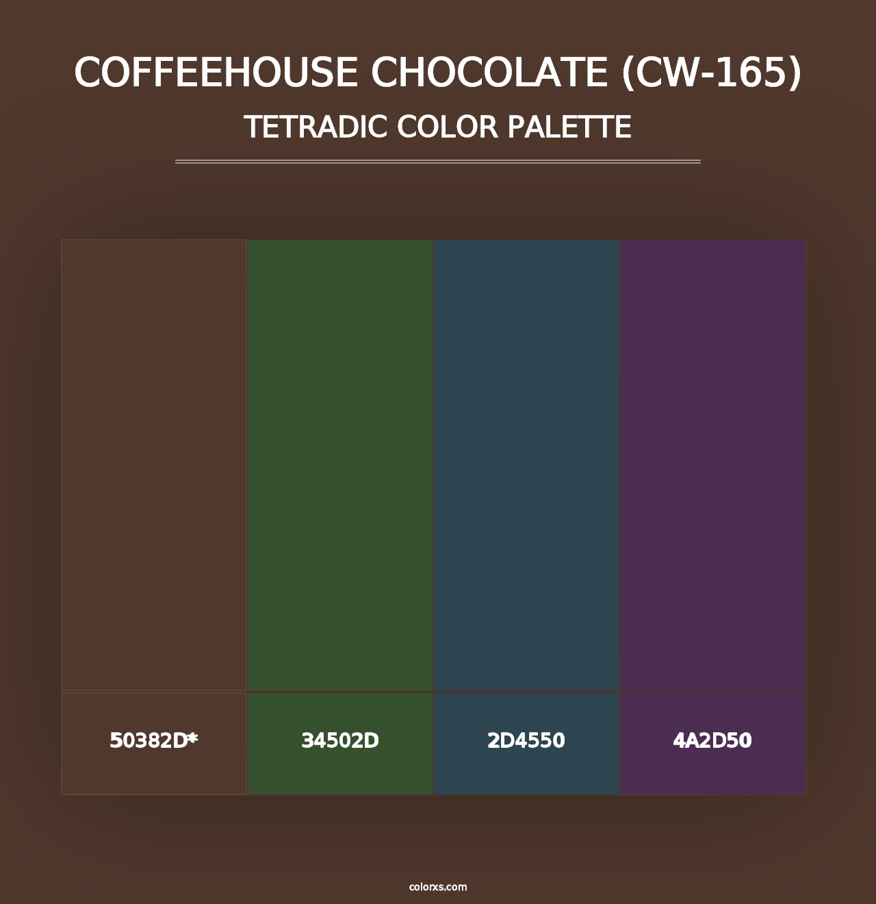 Coffeehouse Chocolate (CW-165) - Tetradic Color Palette