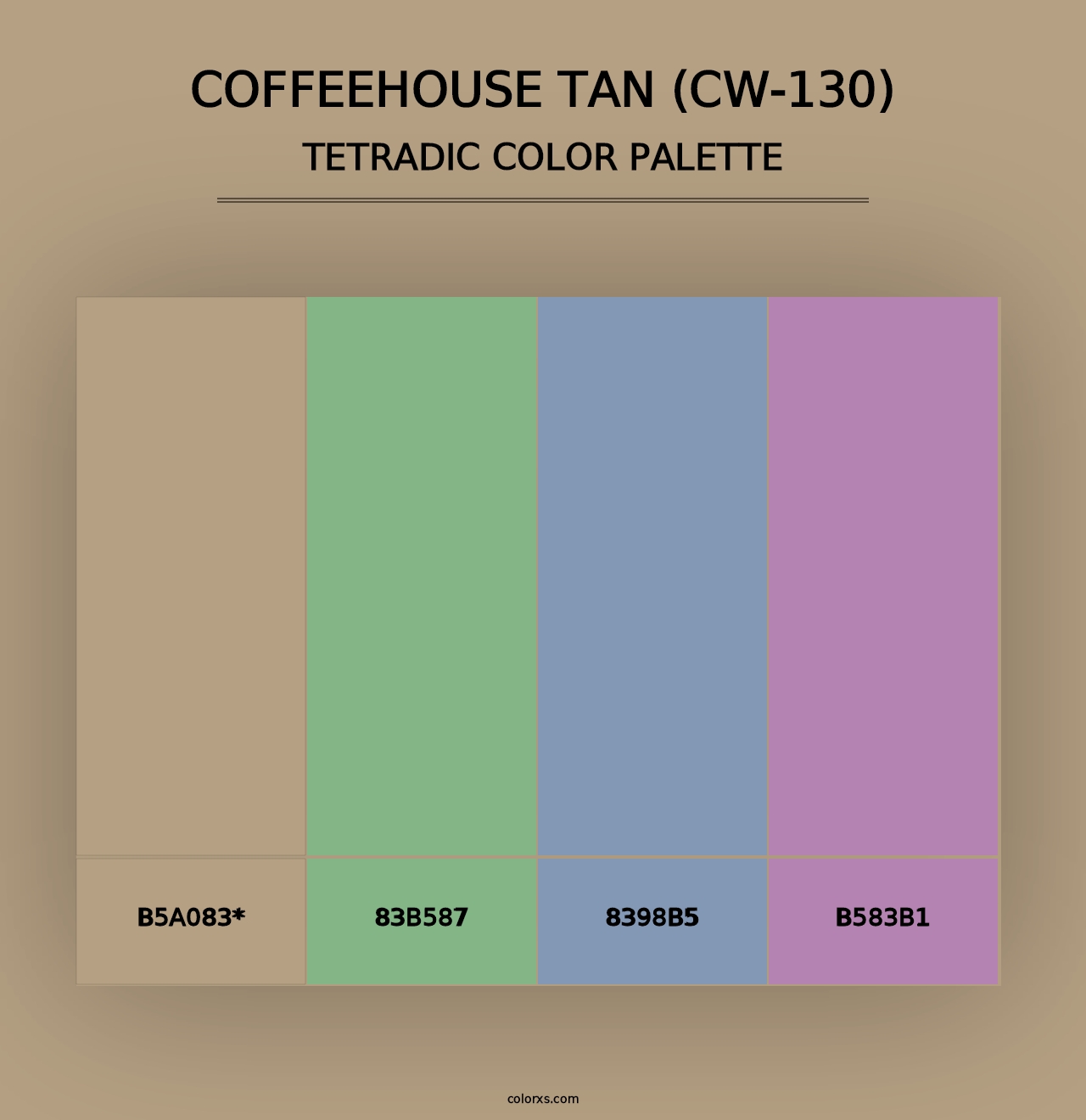 Coffeehouse Tan (CW-130) - Tetradic Color Palette