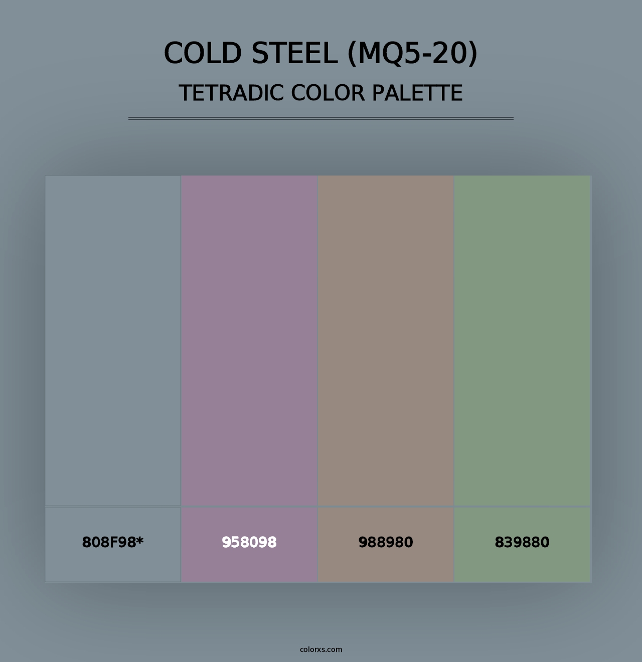 Cold Steel (MQ5-20) - Tetradic Color Palette