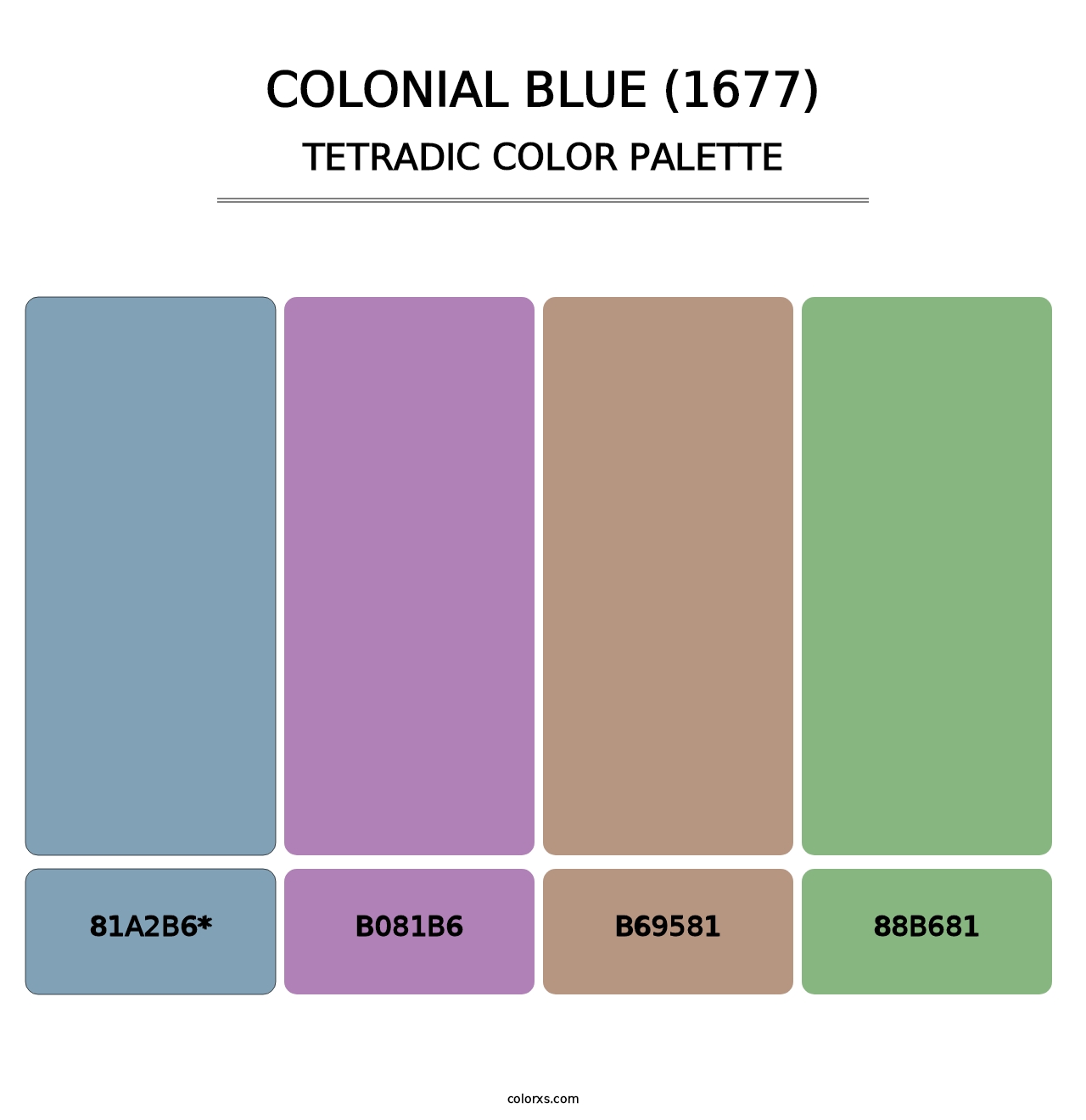 Colonial Blue (1677) - Tetradic Color Palette