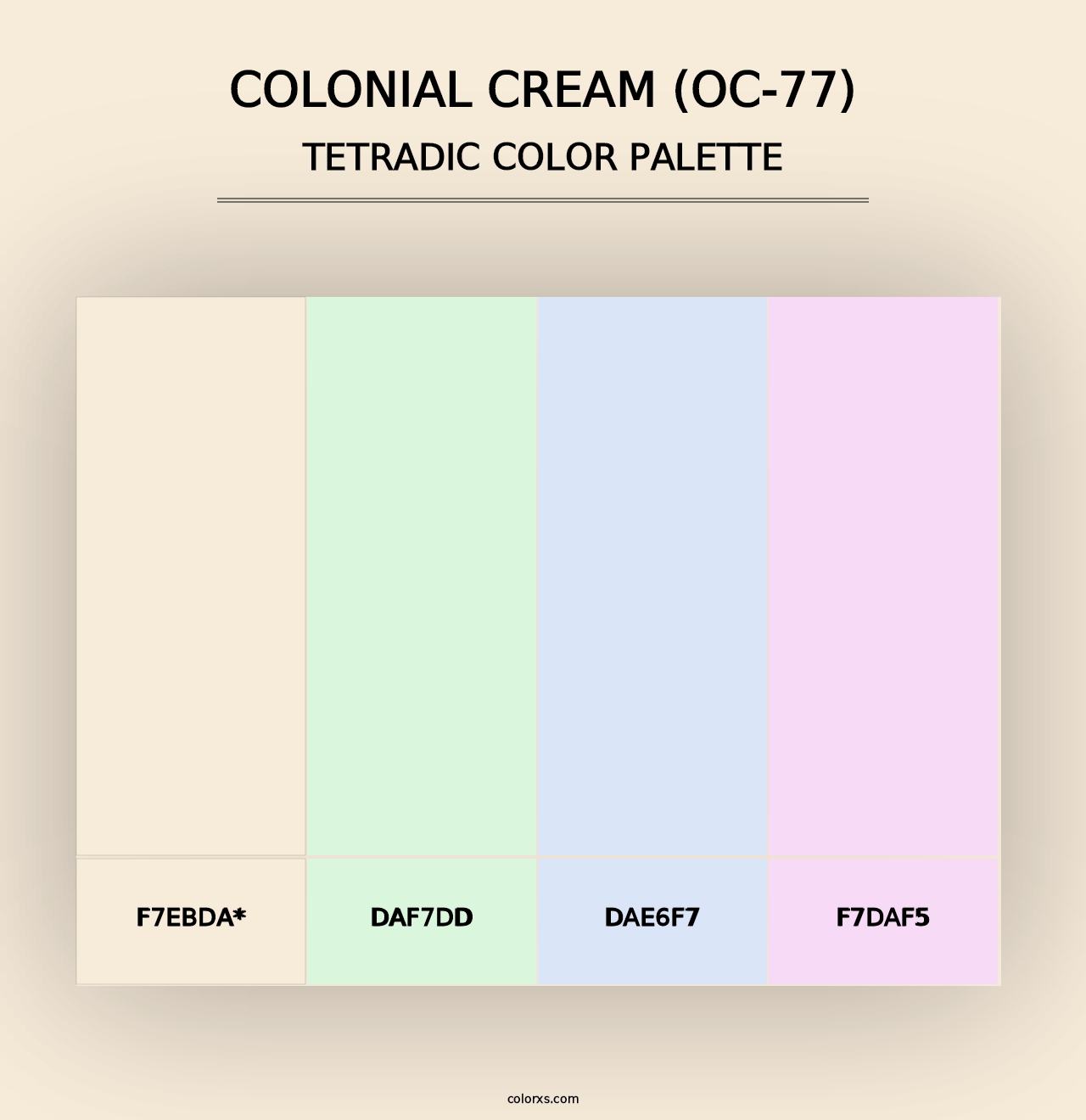 Colonial Cream (OC-77) - Tetradic Color Palette