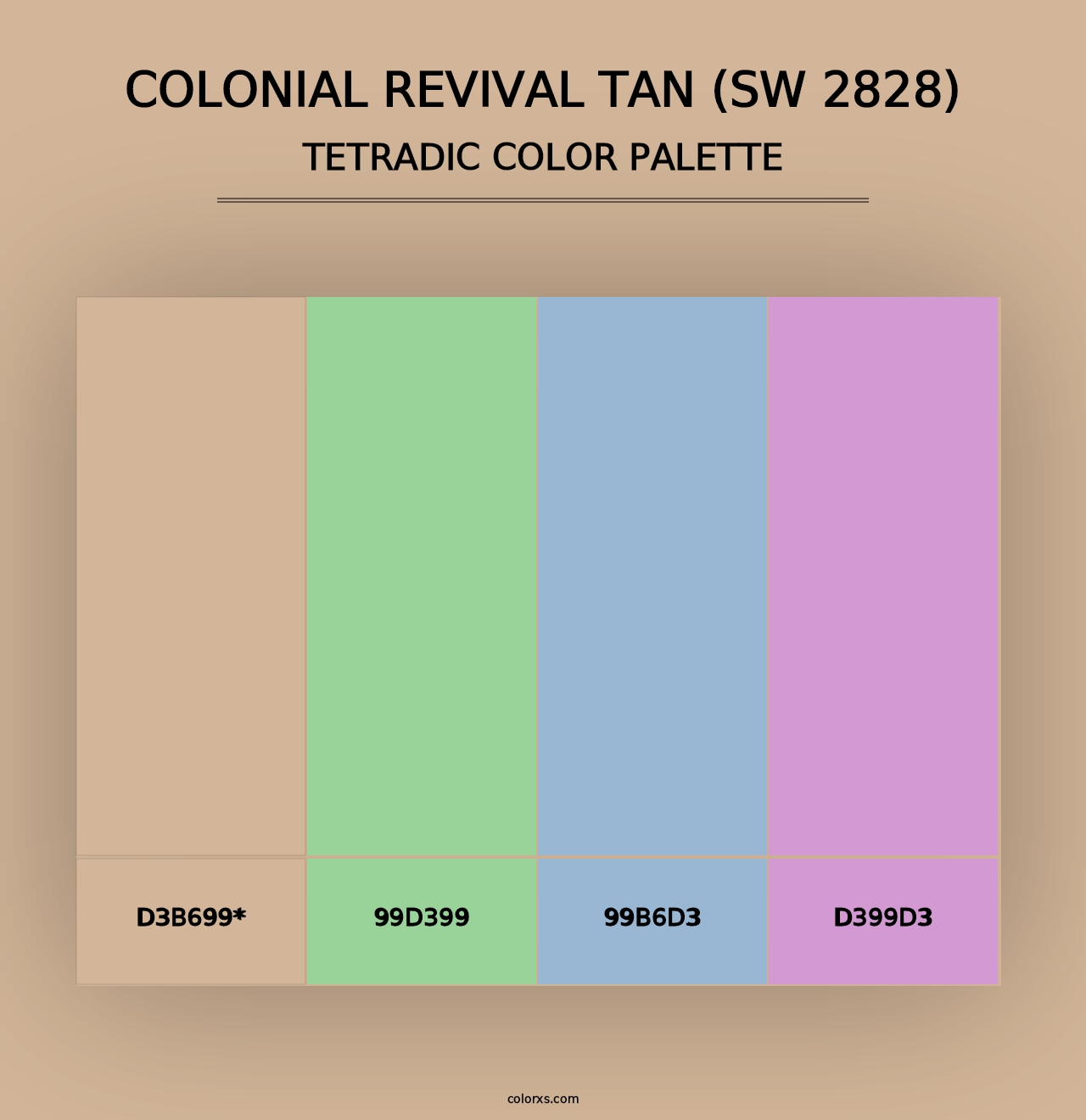 Colonial Revival Tan (SW 2828) - Tetradic Color Palette