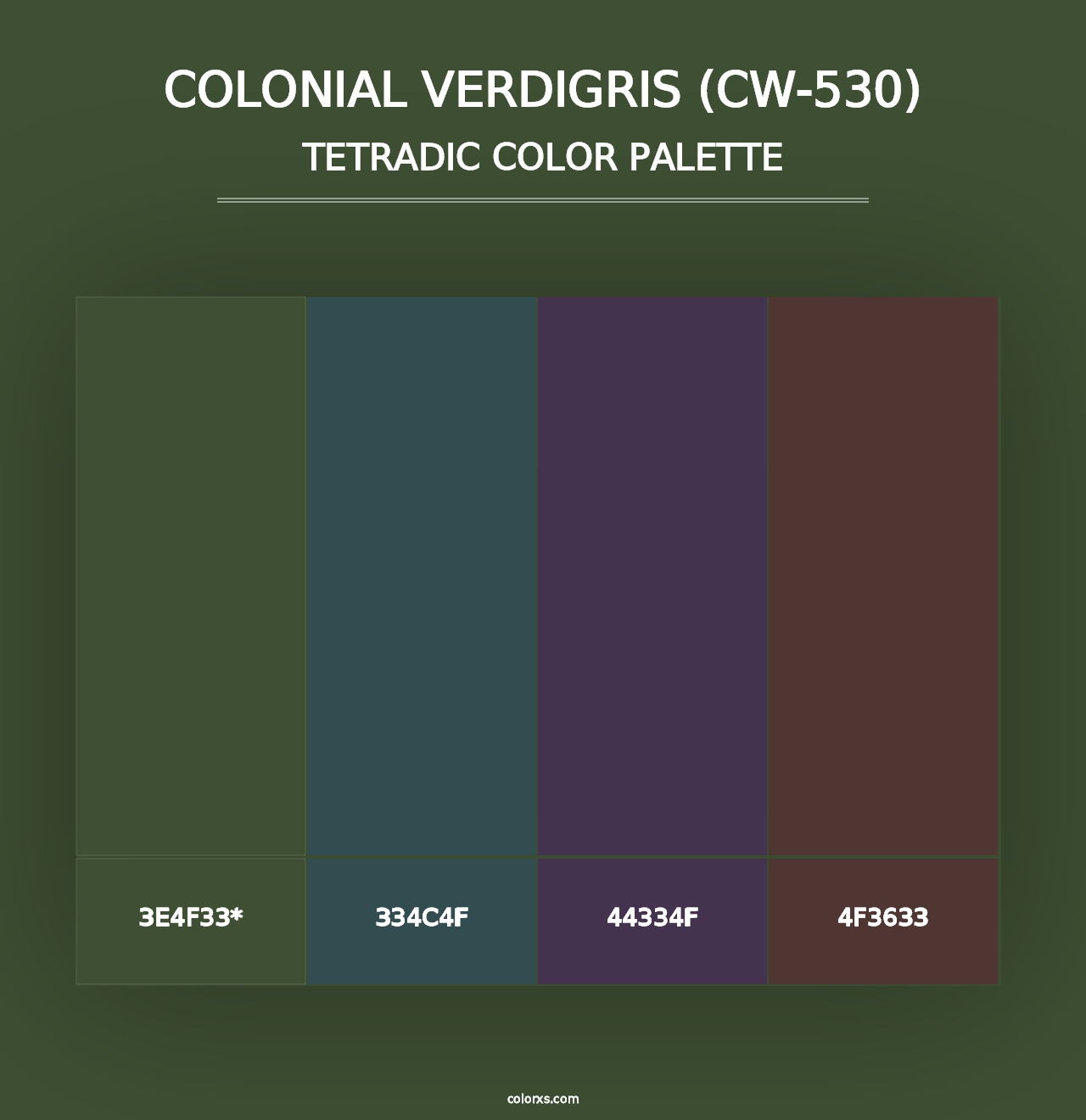 Colonial Verdigris (CW-530) - Tetradic Color Palette