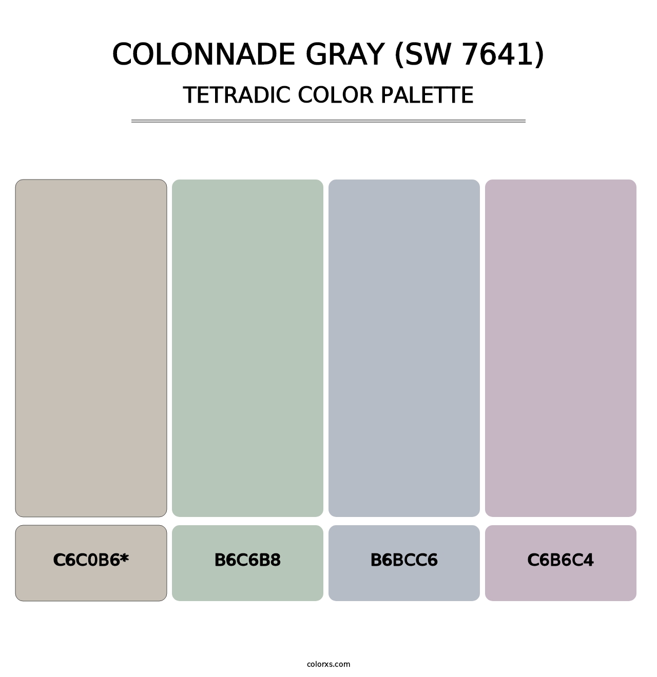 Colonnade Gray (SW 7641) - Tetradic Color Palette