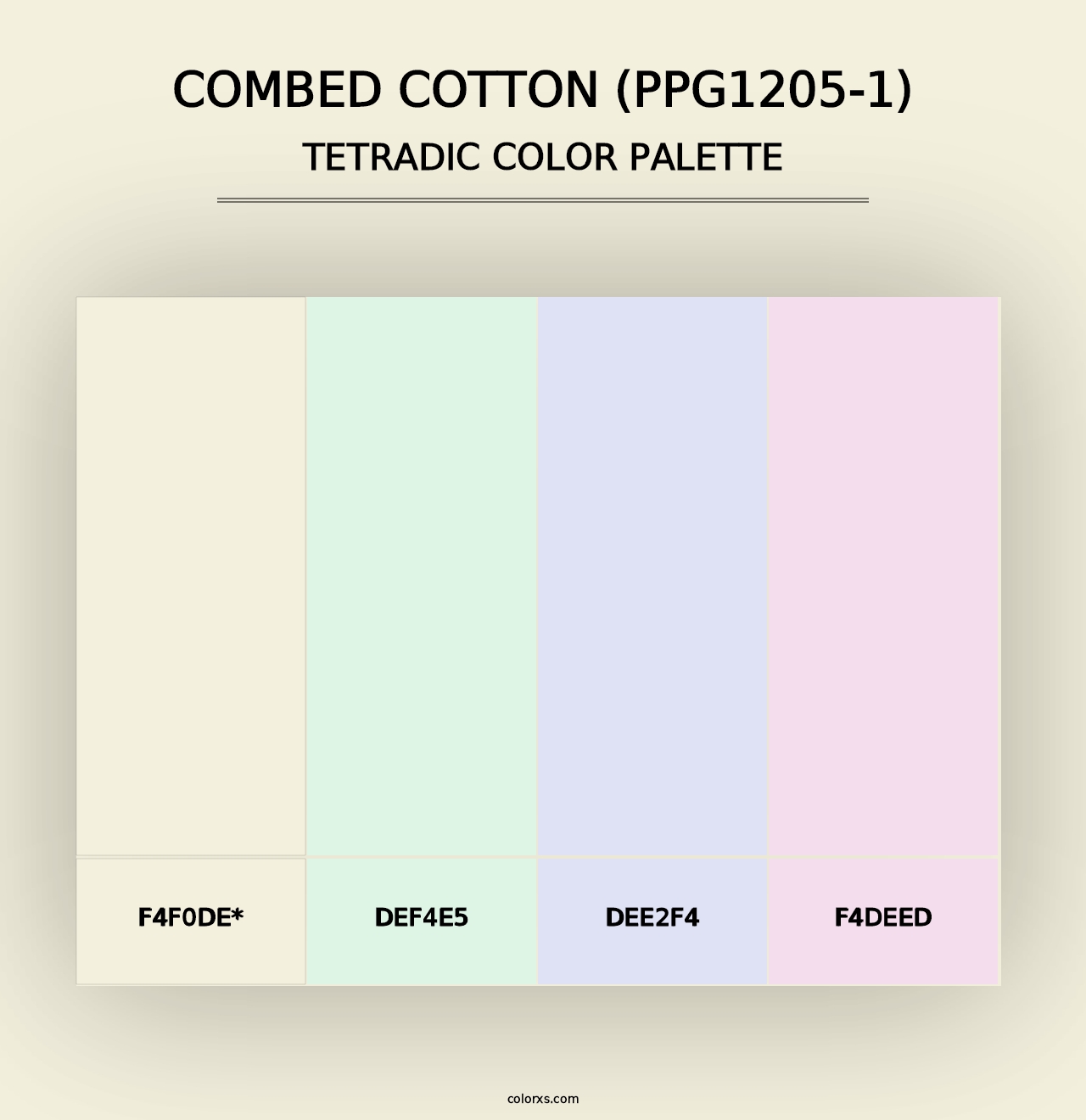 Combed Cotton (PPG1205-1) - Tetradic Color Palette