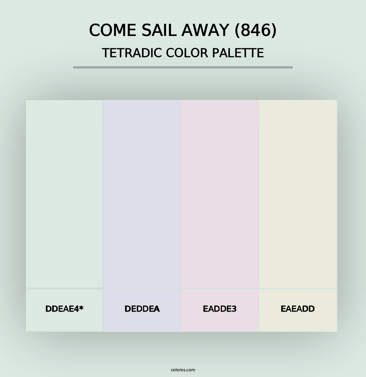 Come Sail Away (846) - Tetradic Color Palette