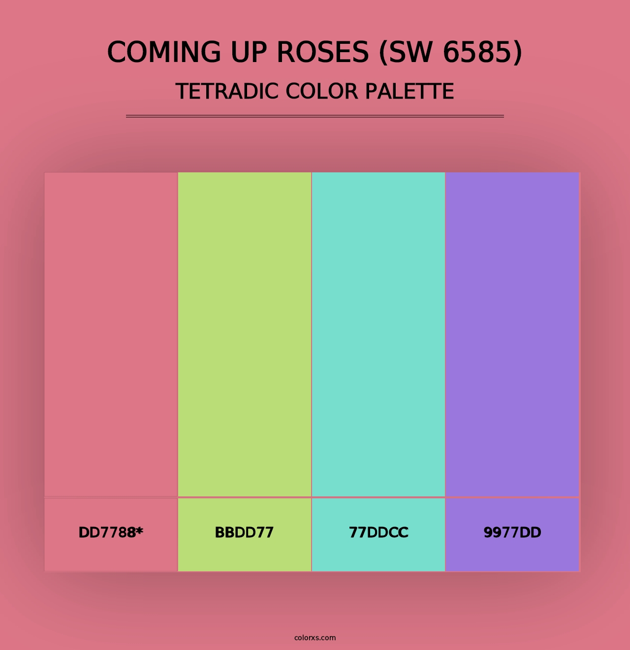 Coming up Roses (SW 6585) - Tetradic Color Palette