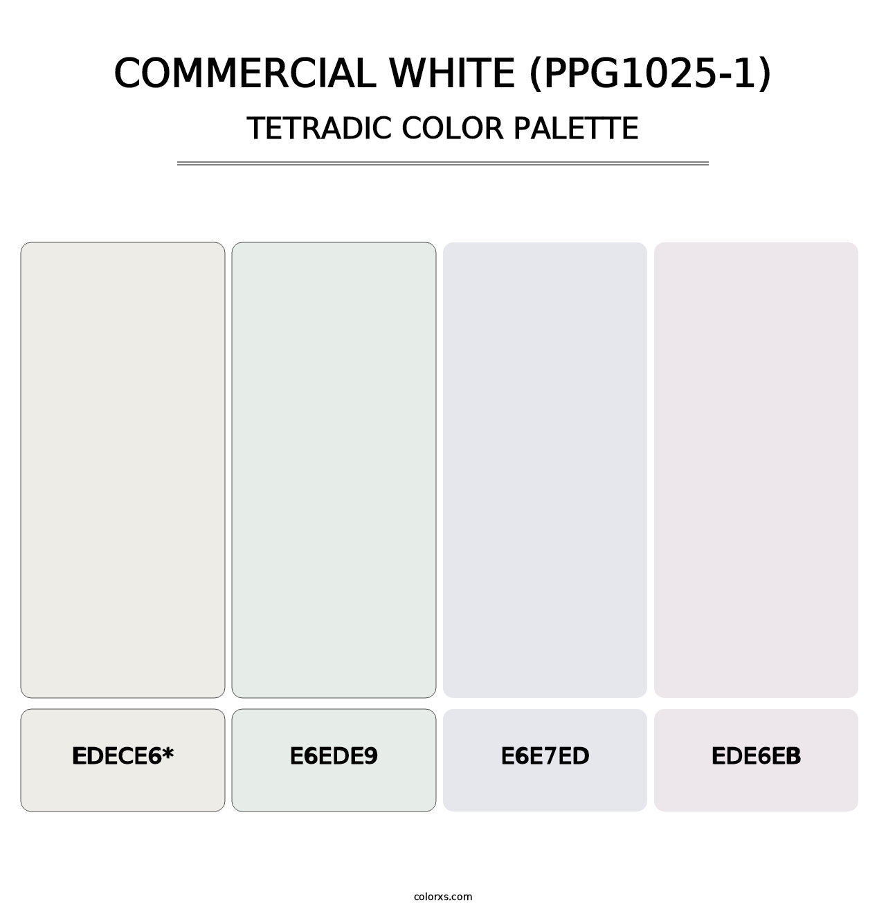 Commercial White (PPG1025-1) - Tetradic Color Palette