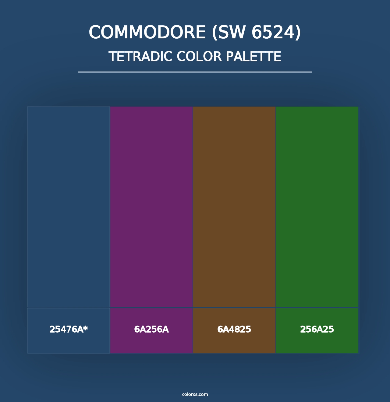 Commodore (SW 6524) - Tetradic Color Palette